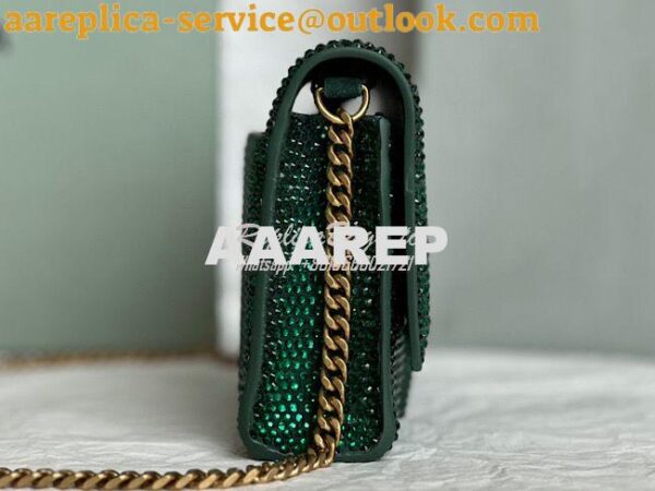 Replica Balenciaga Hourglass Wallet On Chain With Rhinestones In Green 5