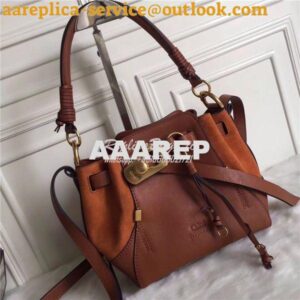 Replica Chloe Small Owen bucket bag in brown smooth & suede calfskin