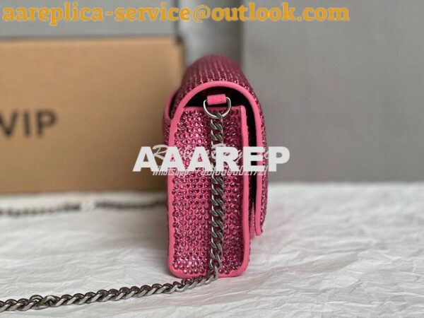 Replica Balenciaga Hourglass Wallet On Chain With Rhinestones In Pink 7