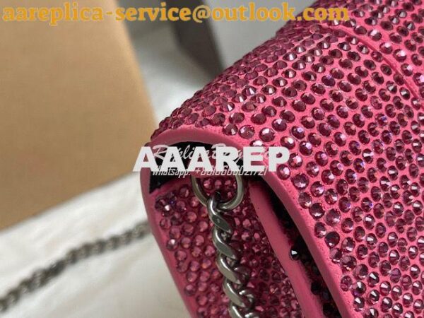 Replica Balenciaga Hourglass Wallet On Chain With Rhinestones In Pink 8