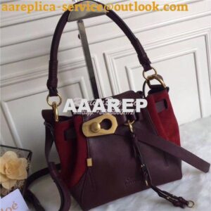 Replica Chloe Small Owen bucket bag in wine red smooth & suede calfski