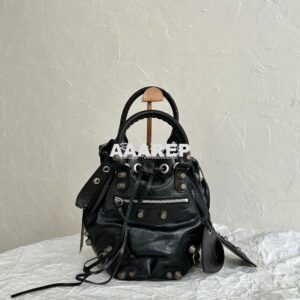 Replica Balenciaga Le Cagole Small Bucket Bag in Arena Lambskin 702432