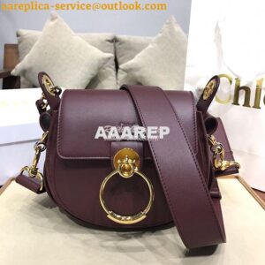 Replica Chloe Tess Bag in Shiny and Suede Leather 3727 Wine 2