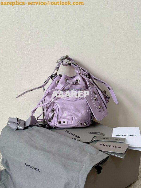 Replica Balenciaga Le Cagole XS Bucket Bag in Arena Lambskin 7024311 P