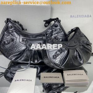 Replica Balenciaga Le Cagole XS S Shoulder Bag in All Black Supple Cro