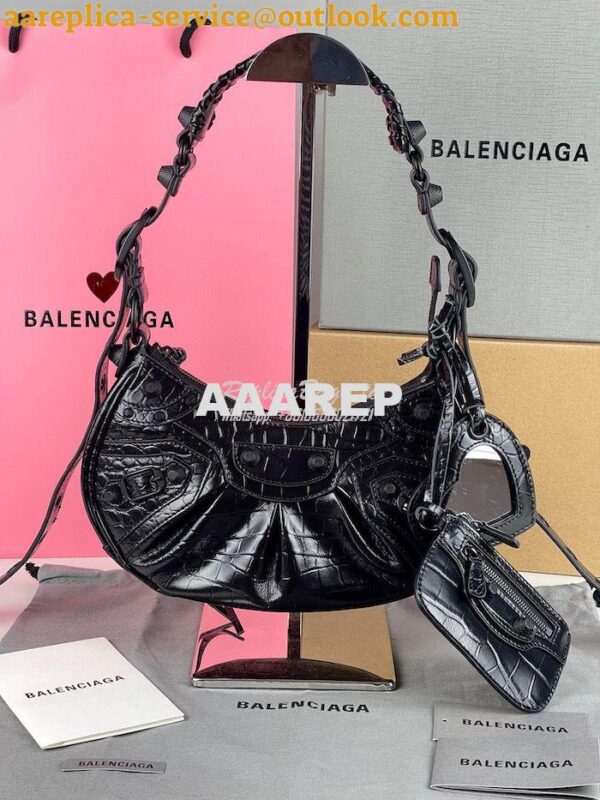 Replica Balenciaga Le Cagole XS S Shoulder Bag in All Black Supple Cro 4