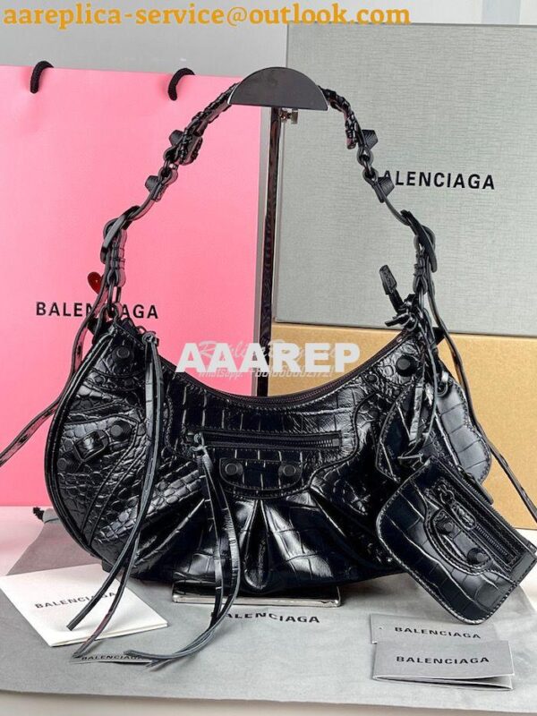 Replica Balenciaga Le Cagole XS S Shoulder Bag in All Black Supple Cro 14