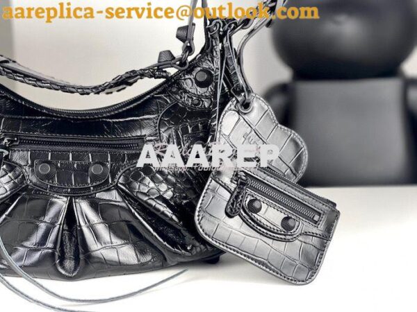 Replica Balenciaga Le Cagole XS S Shoulder Bag in All Black Supple Cro 16