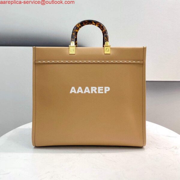 Replica Fendi 8BH386 Sunshine Medium Fendi Tote Bag 8518 Apricot 4