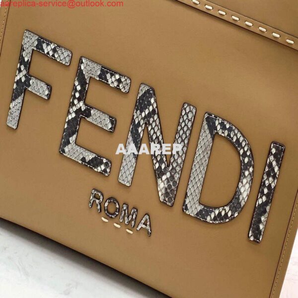 Replica Fendi 8BH386 Sunshine Medium Fendi Tote Bag 8518 Apricot 7