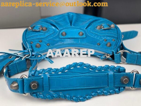 Replica Balenciaga Le Cagole XS S Shoulder Bag in Blue Supple Crocodil 8