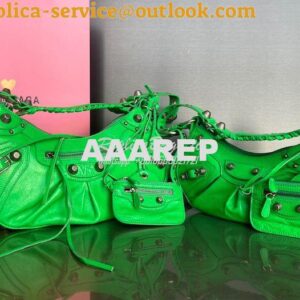 Replica Balenciaga Le Cagole XS S Shoulder Bag in Lambskin Green 67130