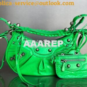 Replica Balenciaga Le Cagole XS S Shoulder Bag in Lambskin Green 67130 2