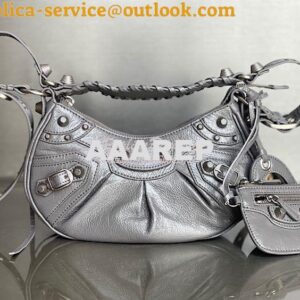 Replica Balenciaga Le Cagole XS S Shoulder Bag in Lambskin Grey 671307 2