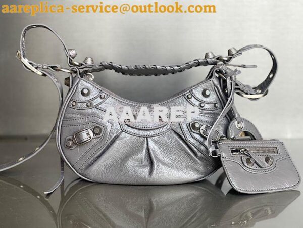 Replica Balenciaga Le Cagole XS S Shoulder Bag in Lambskin Grey 671307 2