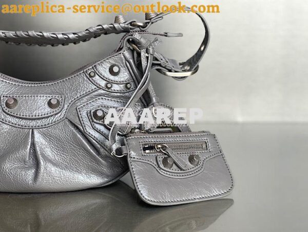 Replica Balenciaga Le Cagole XS S Shoulder Bag in Lambskin Grey 671307 4