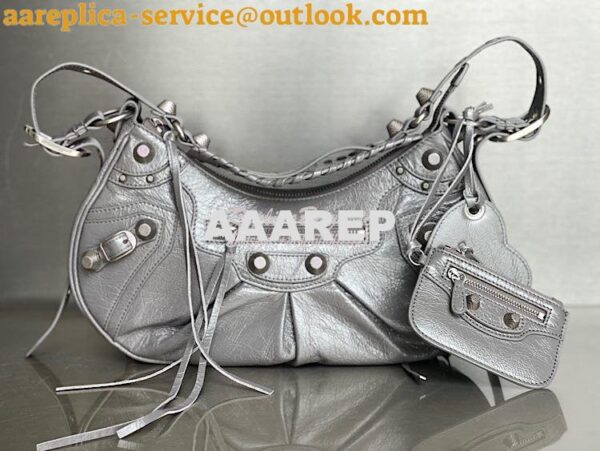 Replica Balenciaga Le Cagole XS S Shoulder Bag in Lambskin Grey 671307 13