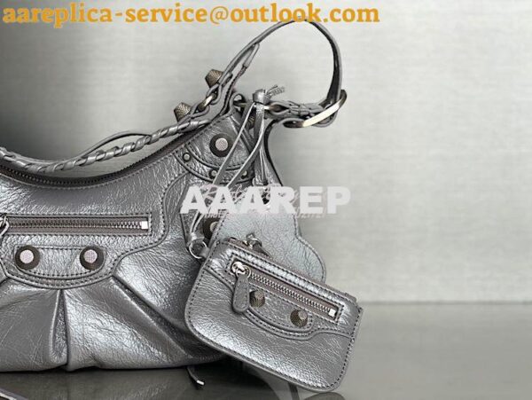 Replica Balenciaga Le Cagole XS S Shoulder Bag in Lambskin Grey 671307 12