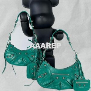 Replica Balenciaga Le Cagole XS S Shoulder Bag in Lambskin Jade Green