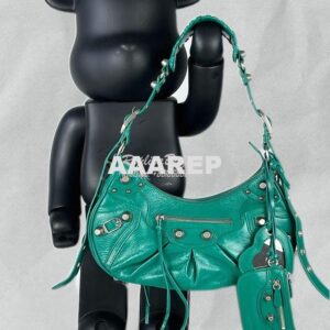 Replica Balenciaga Le Cagole XS S Shoulder Bag in Lambskin Jade Green 2