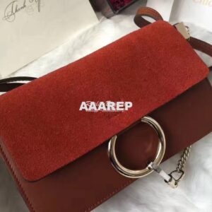 Replica Chloe Faye Small shoulder bag in Suede and Smooth Calfskin car