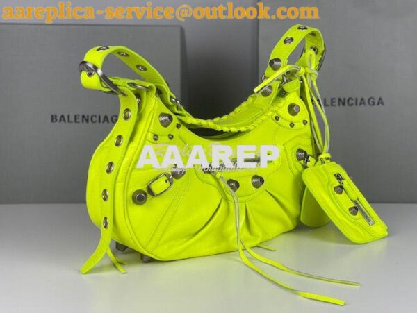 Replica Balenciaga Le Cagole XS S Shoulder Bag in Lambskin Neon Yellow 8