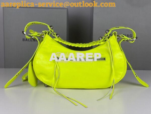 Replica Balenciaga Le Cagole XS S Shoulder Bag in Lambskin Neon Yellow 10