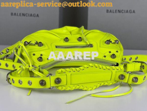 Replica Balenciaga Le Cagole XS S Shoulder Bag in Lambskin Neon Yellow 11