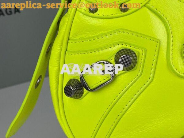 Replica Balenciaga Le Cagole XS S Shoulder Bag in Lambskin Neon Yellow 14