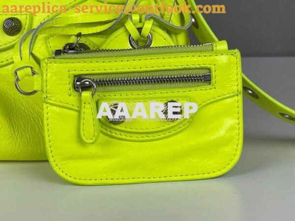 Replica Balenciaga Le Cagole XS S Shoulder Bag in Lambskin Neon Yellow 15