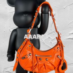 Replica Balenciaga Le Cagole XS S Shoulder Bag in Lambskin Orange 6713 2