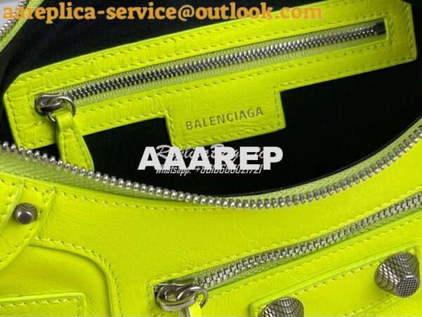 Replica Balenciaga Le Cagole XS S Shoulder Bag in Lambskin Neon Yellow 18