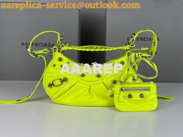 Replica Balenciaga Le Cagole XS S Shoulder Bag in Lambskin Neon Yellow 19