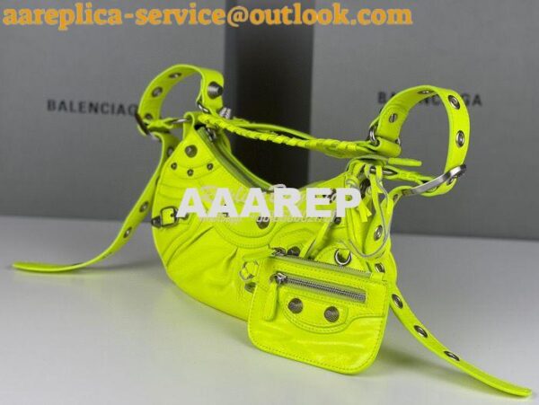 Replica Balenciaga Le Cagole XS S Shoulder Bag in Lambskin Neon Yellow 22