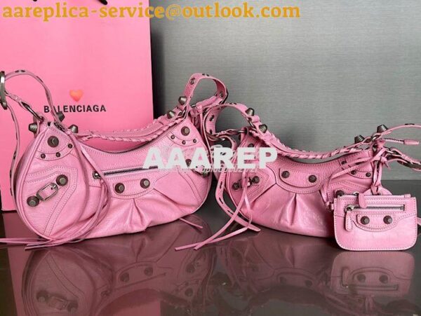 Replica Balenciaga Le Cagole XS S Shoulder Bag in Lambskin Pink 671307