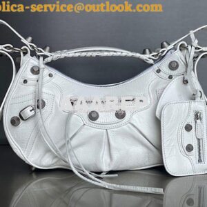 Replica Balenciaga Le Cagole XS S Shoulder Bag in Lambskin White 67130