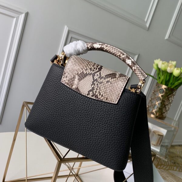 Replica Louis Vuitton Capucines Mini LV Bag Black N96467 5