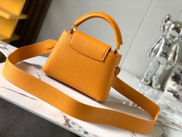 Replica Louis Vuitton Capucines Mini LV Bag Safran Imperial Yellow M21168 6