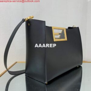 Replica Fendi 8BH391 Fendi way Medium Black Leather bag 2