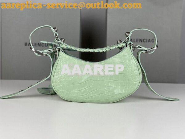 Replica Balenciaga Le Cagole XS S Shoulder Bag in Mint Supple Crocodil 7