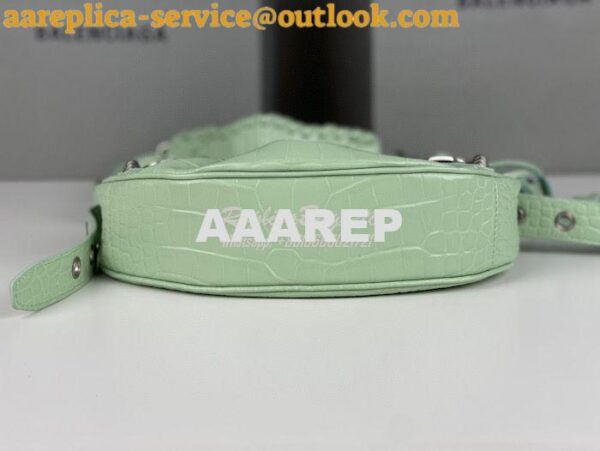 Replica Balenciaga Le Cagole XS S Shoulder Bag in Mint Supple Crocodil 9