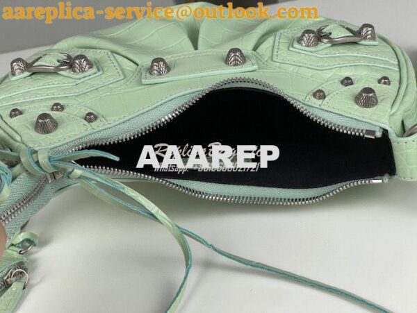 Replica Balenciaga Le Cagole XS S Shoulder Bag in Mint Supple Crocodil 10