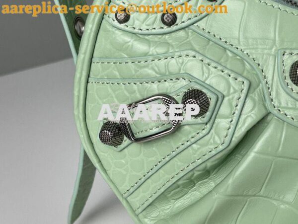 Replica Balenciaga Le Cagole XS S Shoulder Bag in Mint Supple Crocodil 11