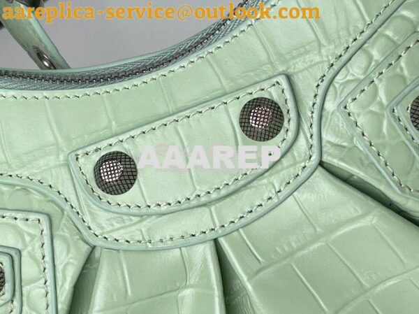 Replica Balenciaga Le Cagole XS S Shoulder Bag in Mint Supple Crocodil 12