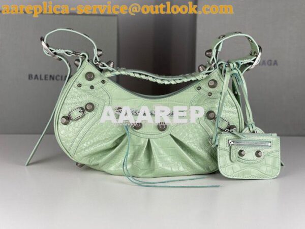 Replica Balenciaga Le Cagole XS S Shoulder Bag in Mint Supple Crocodil 15