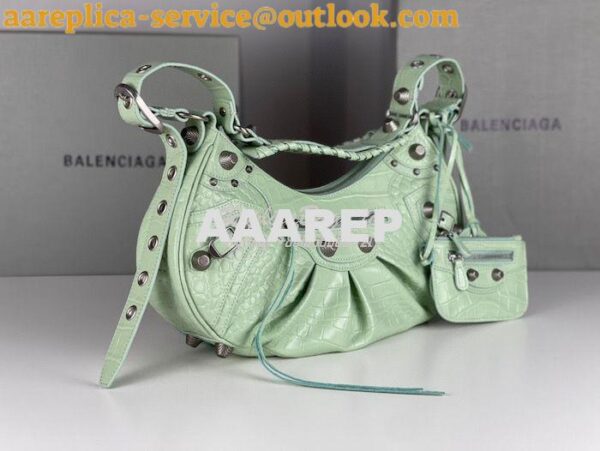 Replica Balenciaga Le Cagole XS S Shoulder Bag in Mint Supple Crocodil 18
