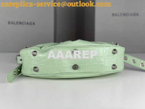 Replica Balenciaga Le Cagole XS S Shoulder Bag in Mint Supple Crocodil 20