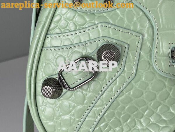 Replica Balenciaga Le Cagole XS S Shoulder Bag in Mint Supple Crocodil 22