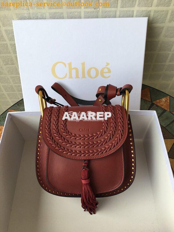 Replica Chloe Hudson Satchel Burgundy Leather Cross Body Bag 3