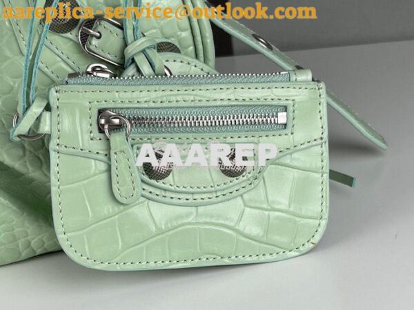 Replica Balenciaga Le Cagole XS S Shoulder Bag in Mint Supple Crocodil 24